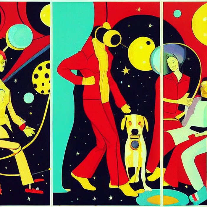 Poster  Voyage dans l'espace avec un chien