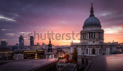 Poster  Vue aérienne et coucher du soleil de Londres