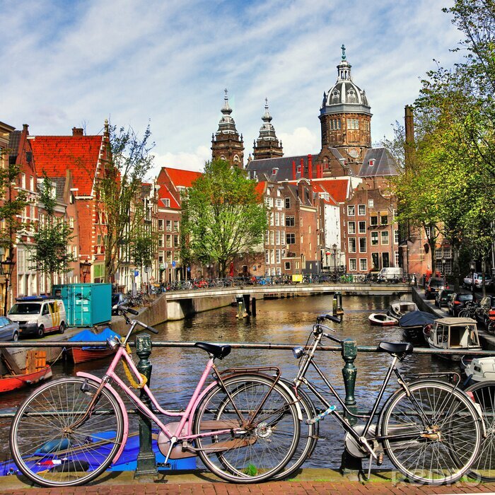Poster  Vue d'Amsterdam depuis le pont