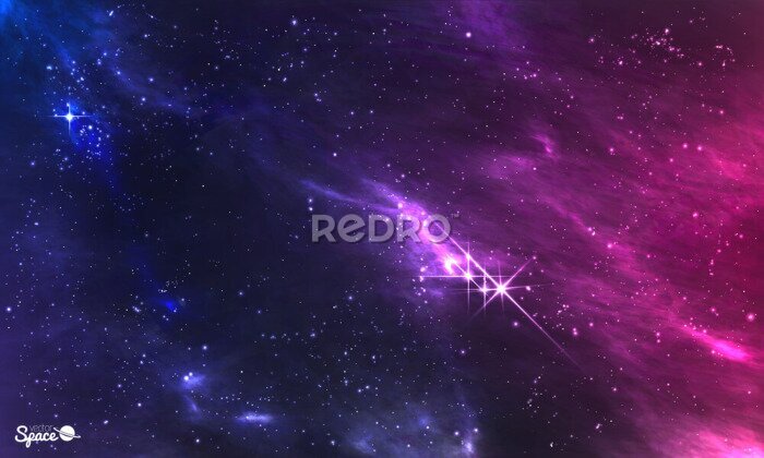 Poster  Vue de l'espace avec une nébuleuse