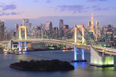 Poster  Vue de la baie de Tokyo, Rainbow Bridge et Tour de Tokyo