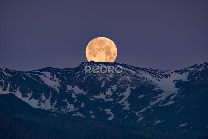 Poster  Vue de nuit dans les montagnes Tatra