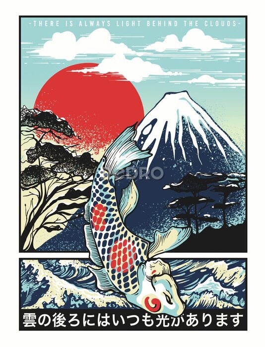 Poster  Vue de Tokyo sur Fuji