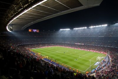 Poster  Vue du stade Camp Nou plein à craquer