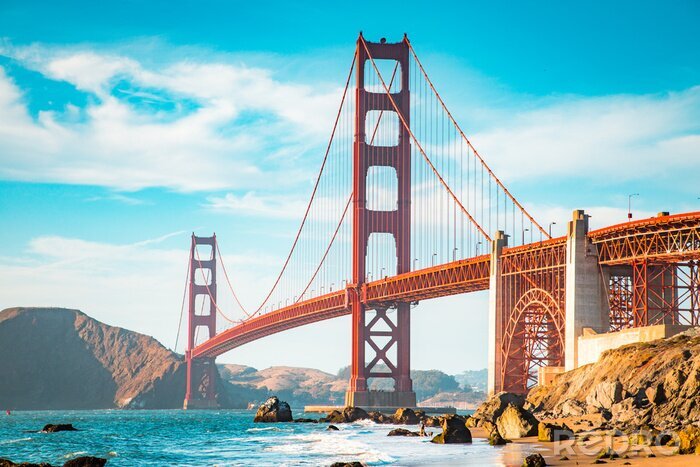 Poster  Vue ensoleillée sur un pont à San Francisco