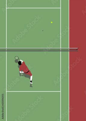 Poster  Vue sur le terrain de tennis