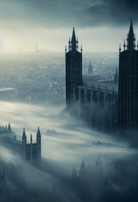 Poster  Westminster dans le brouillard