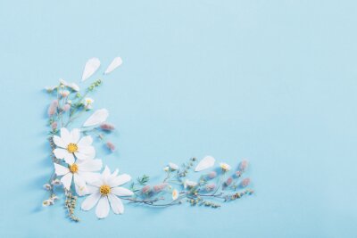 white flowers on paper background