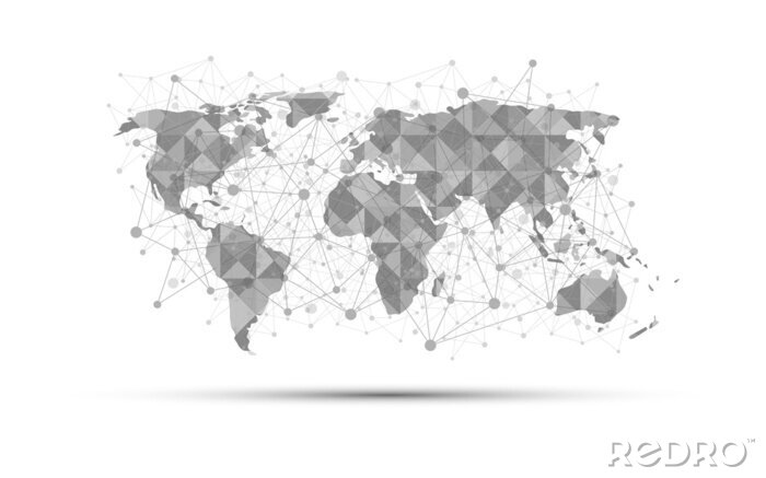 Poster  world map science concept abstract on white background
