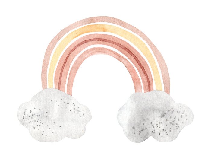 Poster  Arc-en-ciel fini avec des nuages ​​gris