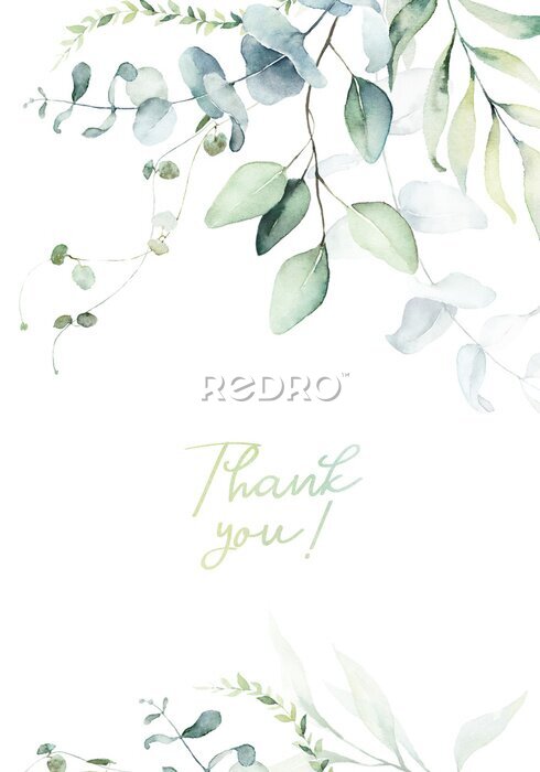 Poster  L'inscription « merci » sur un fond de feuilles