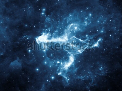 Poster  L'espace extra-atmosphérique et les nuages ​​couverts d'étoiles
