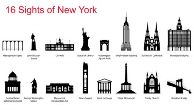 Sticker  16 Sights of NEW YORK