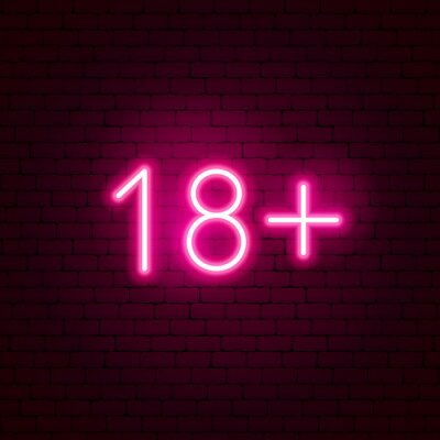 Sticker  18+ Neon Sign