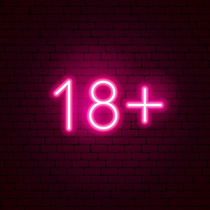 Sticker  18+ Neon Sign