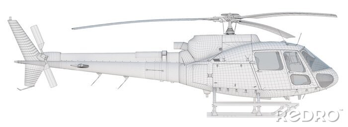 Sticker  3D Fil cadre Hélicoptère