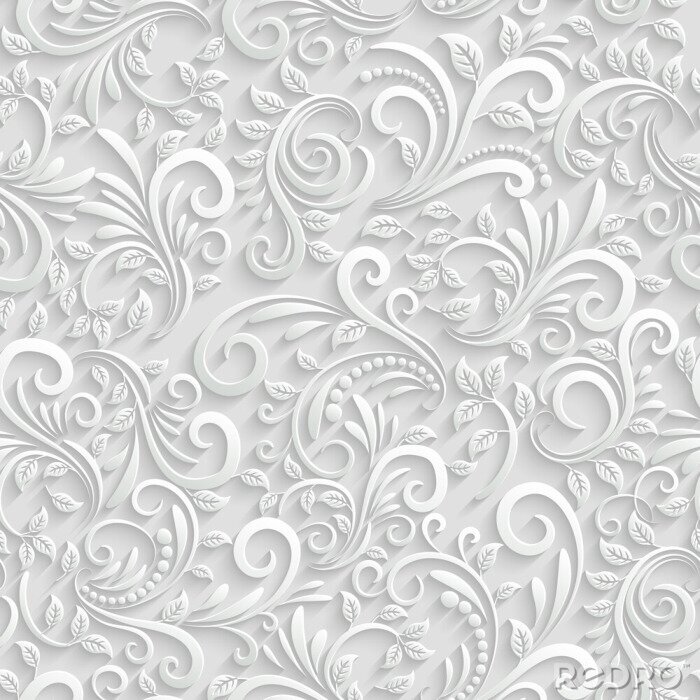 Sticker  3d Floral Seamless Background