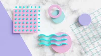 Sticker  Abstract 80s pattern 3d render