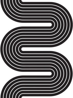 Sticker  Abstract contemporary aesthetic seamless pattern with geometric balance shapes. Mid century modern minimalist print. Vector illustration