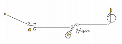 Sticker  Abstract flat line with music note motion shapes. Pattern for cover design, poster, banner, decoration.