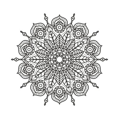 Sticker  Abstract paper cut to mandala design background.