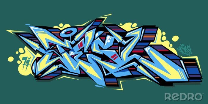 Sticker  Abstract Word Lets Graffiti Style Font Lettering Vector Illustration Art