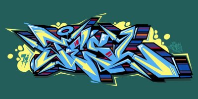 Sticker  Abstract Word Lets Graffiti Style Font Lettering Vector Illustration Art