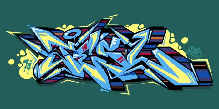 Sticker  Abstract Word Lets Graffiti Style Font Lettering Vector Illustration Art