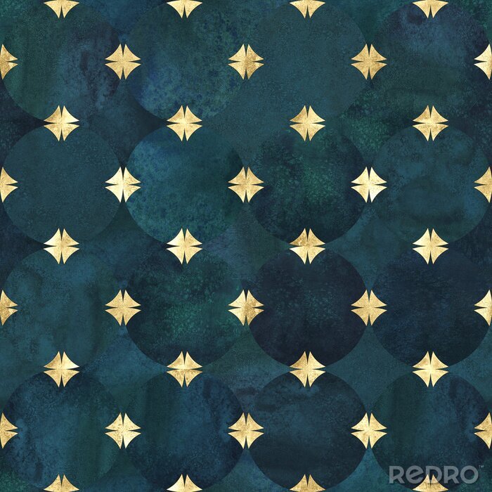 Sticker  Abstraction géométrique à l'aquarelle