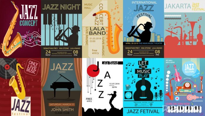 Sticker  Affiche de musique jazz