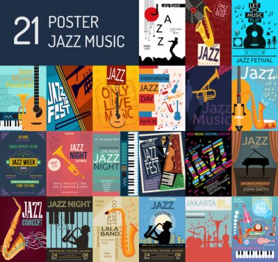 Sticker  Affiche de musique jazz