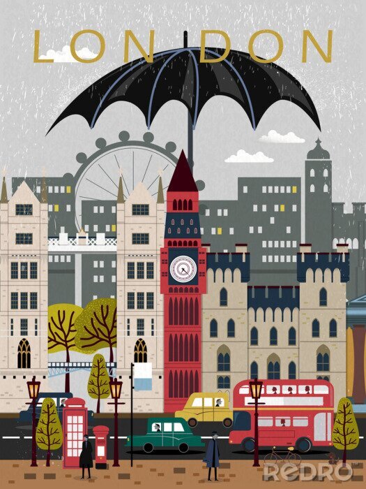 Sticker  Affiche de voyage du Royaume-Uni