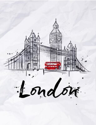 Sticker  Affiche Londres