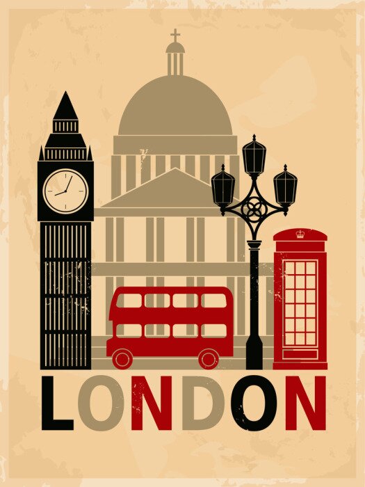 Sticker  Affiche vintage de Londres