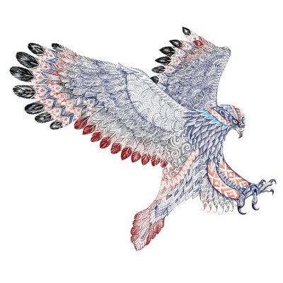 Sticker  Aigle dans un style ethno