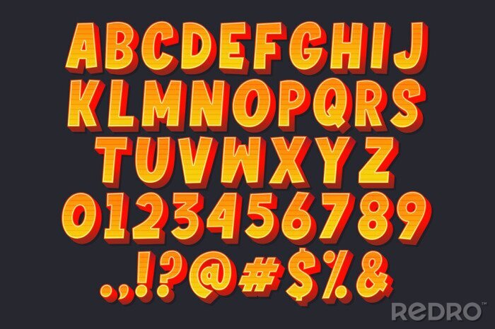 Sticker  Alphabet et chiffres sur fond noir