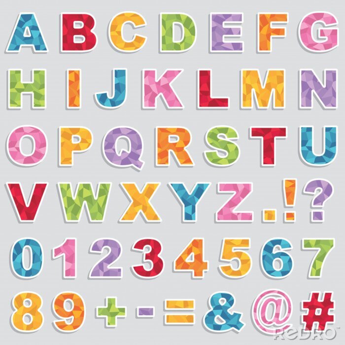 Sticker  Alphabet géométrique pour enfants