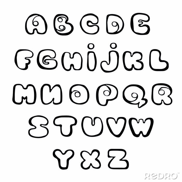 Sticker  Alphabet minimaliste sur fond blanc