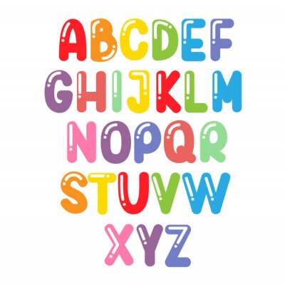 Sticker  Alphabet pour enfants à partir de lettres arc-en-ciel