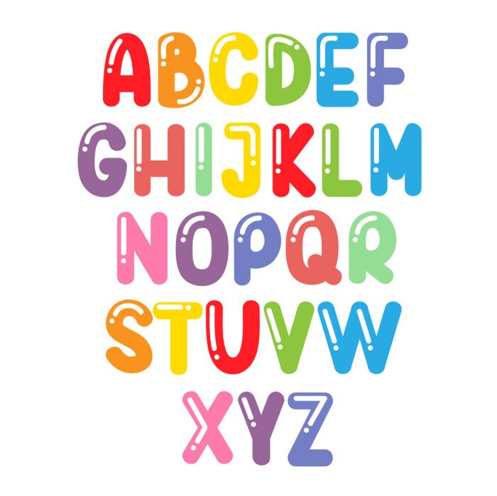 Sticker  Alphabet pour enfants à partir de lettres arc-en-ciel