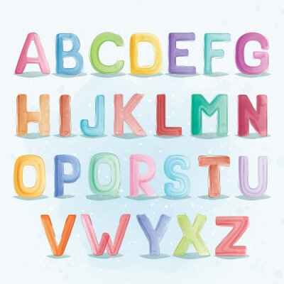 Sticker  Alphabet pour enfants dans un style hivernal