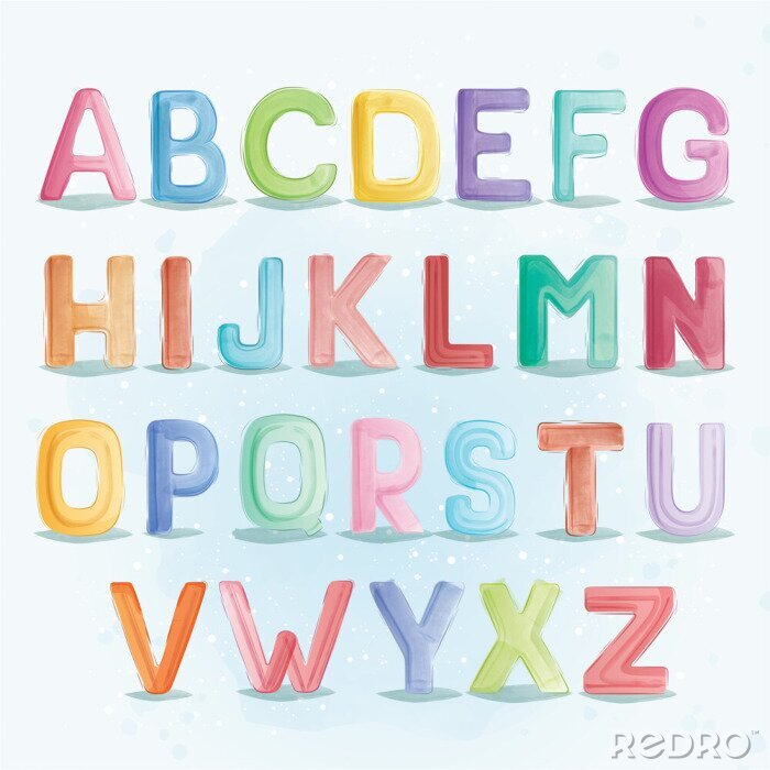 Sticker  Alphabet pour enfants dans un style hivernal