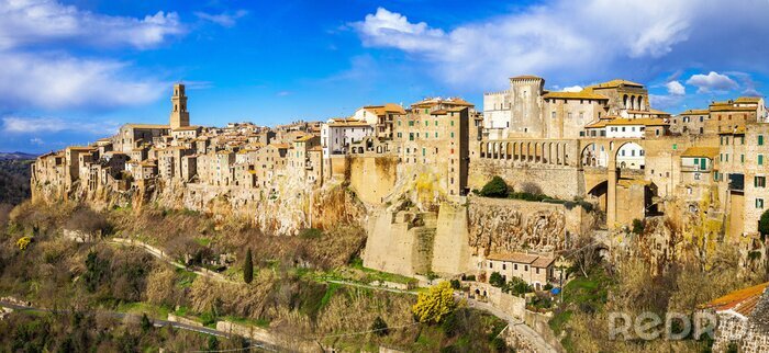 Sticker  amazing Italy series - panorama of Pitigliano, Tuscany