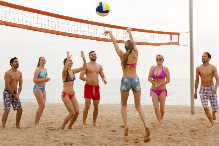 Sticker  Amis, jouer, volley-ball