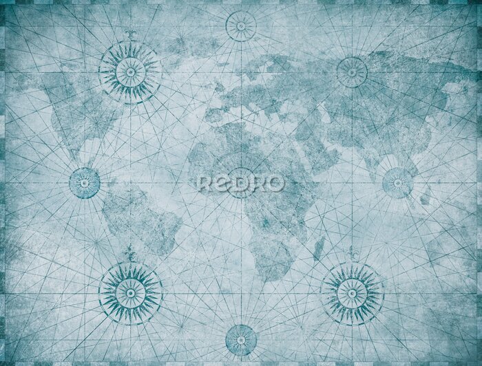 Sticker  Ancienne carte du monde marin