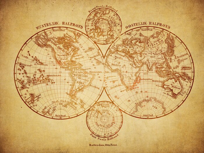 Sticker  Ancienne carte sépia x 19ème siècle