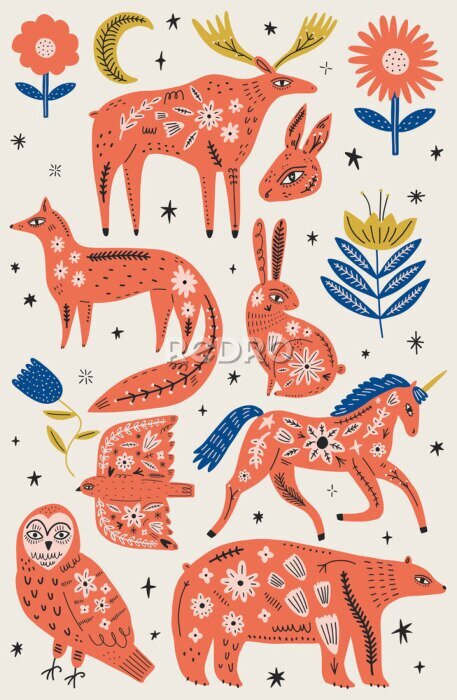 Sticker  Animaux scandinaves