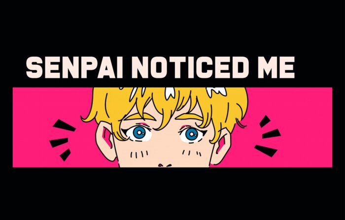 Sticker  Anime visage et texte