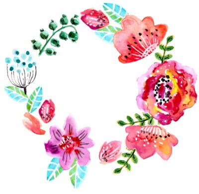 Sticker  Aquarelle floral pour invitation de mariage