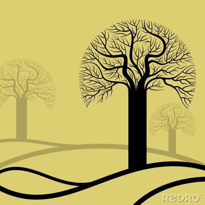 Sticker  arbre abstrait, symbole de la nature